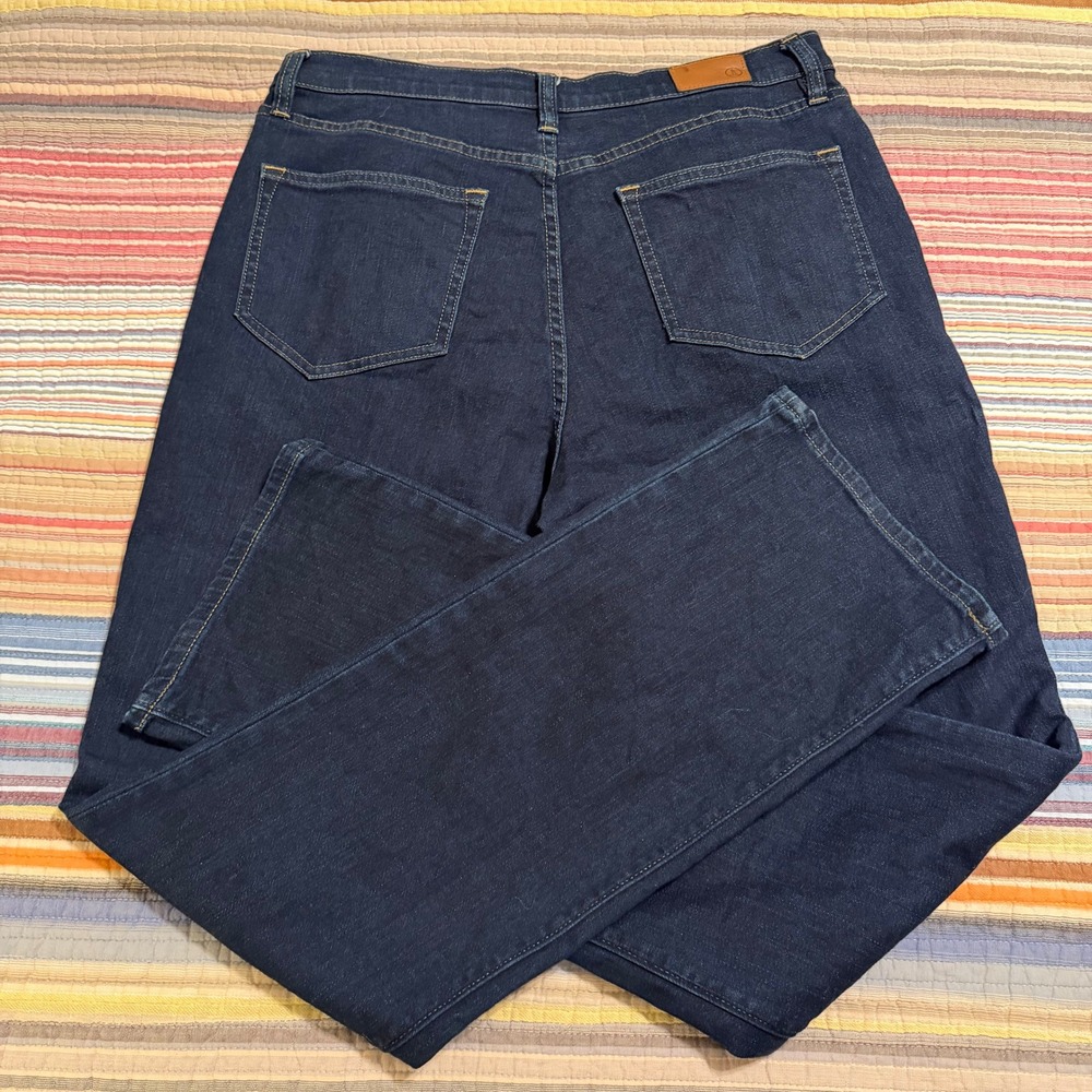 Lands End High Rise‎ Straight Leg Dark Wash Denim Jeans Women Size 10